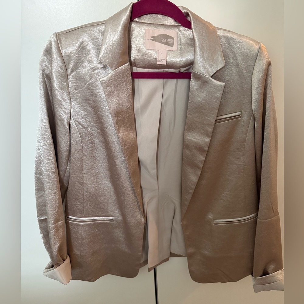 Forever 21 Champagne Metallic Blazer
